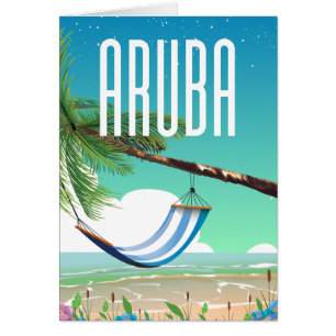Aruba Hängematten-Strand-Reiseposter