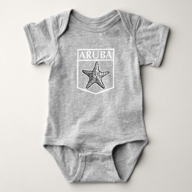 Aruba Island Design - Baby Jersey Bodysuit Baby Strampler (Vorderseite)