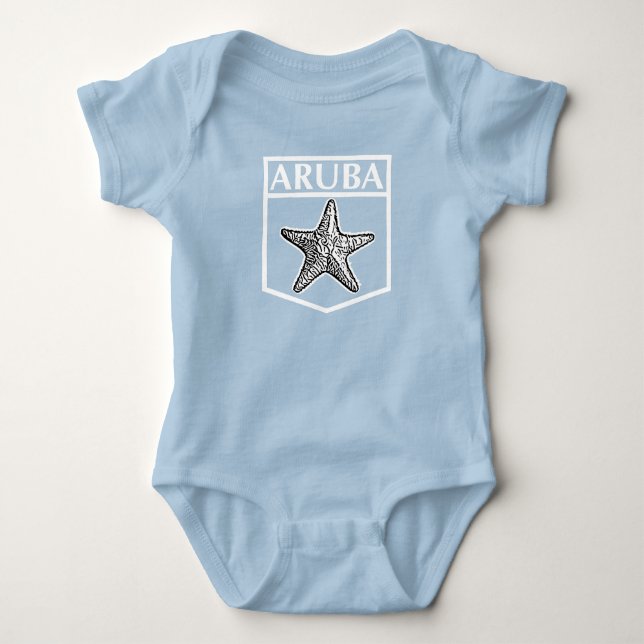 Aruba Island Design - Baby Jersey Bodysuit Baby Strampler (Vorderseite)
