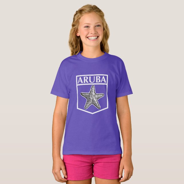 Aruba Island Design - Girls' Basic T - Shirt (Vorne ganz)