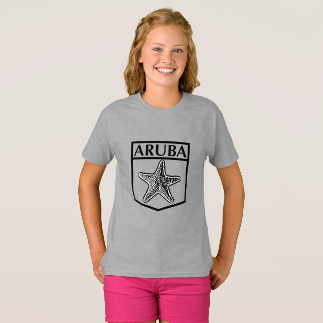 Aruba Island Design - Girls' Basic T - Shirt (Vorne ganz)