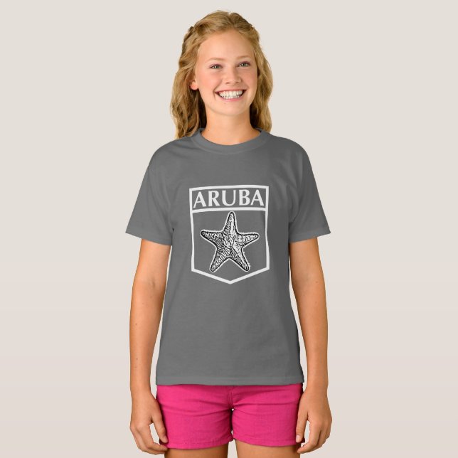Aruba Island Design - T-shirt de base pour filles (Devant entier)
