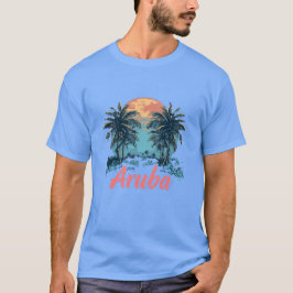Aruba Island Design (Version 2) - Basic Dark T-Shi T-Shirt