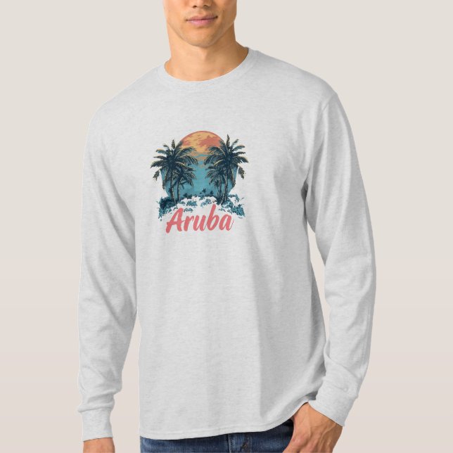 Aruba Island Design (Version 2) - Basic Long Sleev T-Shirt (Vorderseite)