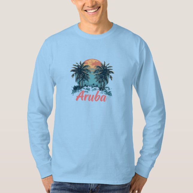 Aruba Island Design (Version 2) - Basic Long Sleev T-Shirt (Vorderseite)