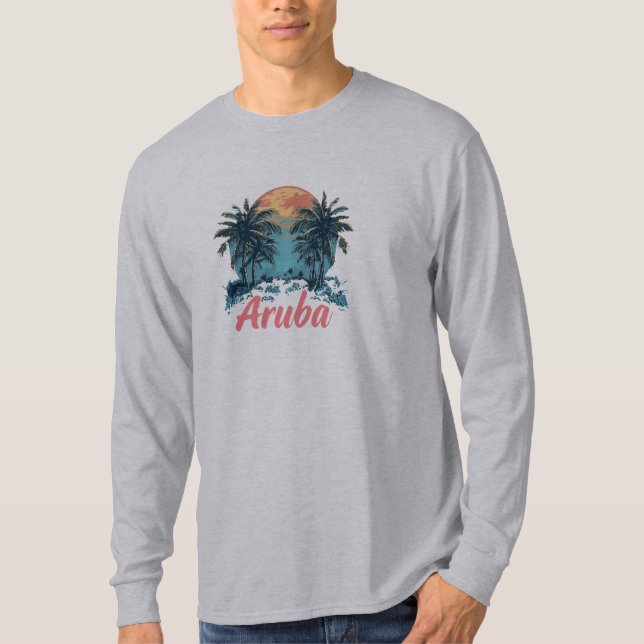 Aruba Island Design (Version 2) - Basic Long Sleev T-Shirt (Vorderseite)