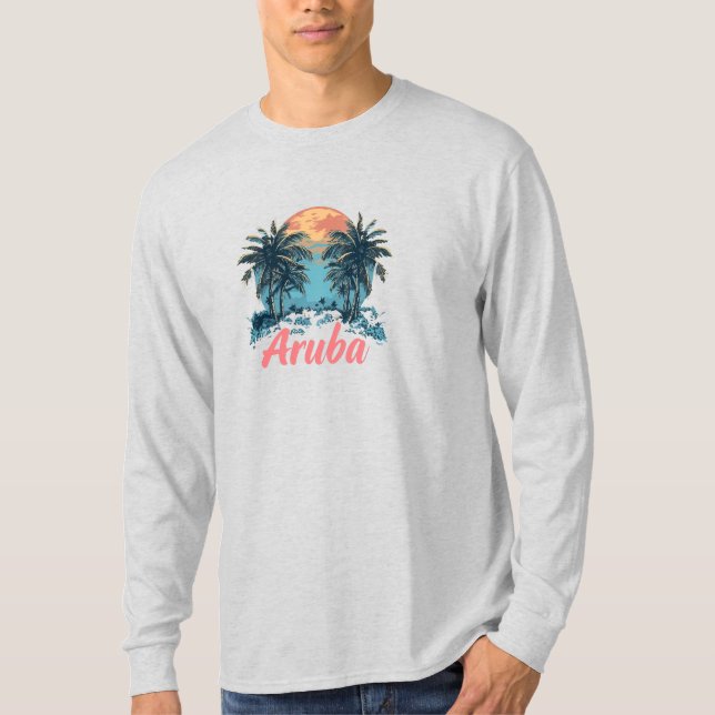 Aruba Island Design (Version 2) - Basic Long Sleev T-Shirt (Vorderseite)
