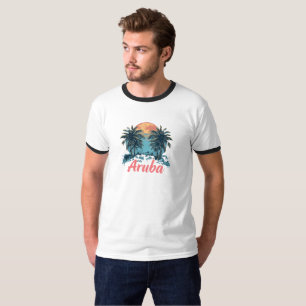 Aruba Island Design (Version 2) - Männergrundring T-Shirt