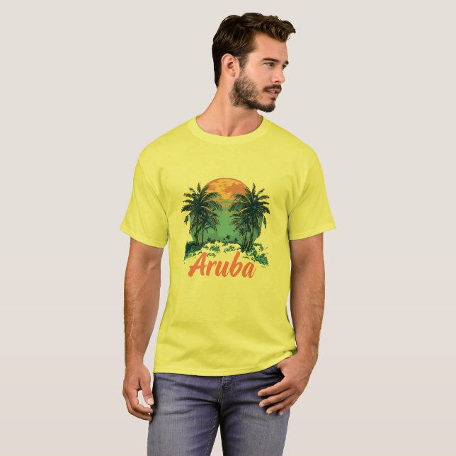 Aruba Island Design (Version 2) - Men's Basic T-Sh T-Shirt (Vorne ganz)