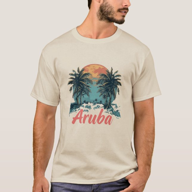 Aruba Island Design (Version 2) - Men's Basic T-Sh T-Shirt (Vorderseite)
