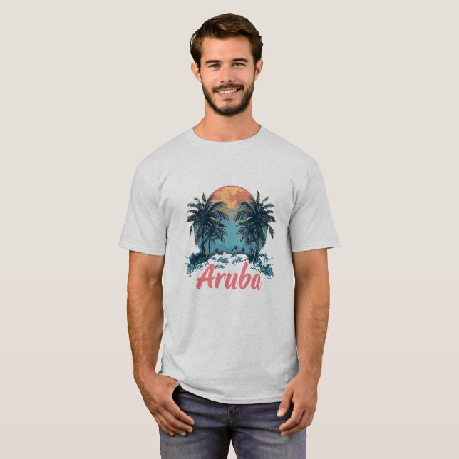 Aruba Island Design (Version 2) - Men's Basic T-Sh T-Shirt (Vorne ganz)