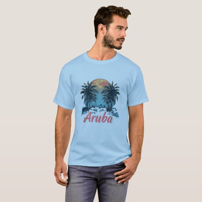 Aruba Island Design (Version 2) - Men's Basic T-Sh T-Shirt (Vorne ganz)