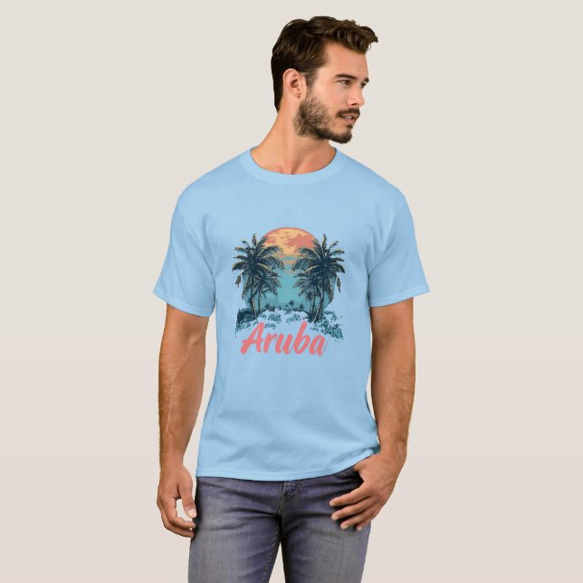 Aruba Island Design (Version 2) - Men's Basic T-Sh T-Shirt (Vorne ganz)