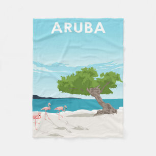 Aruba Island Travel Flamingo   Familie Flamingo Fleecedecke
