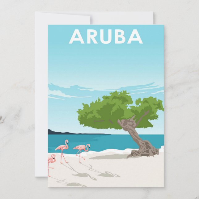 Aruba Island Travel Poster Feiertagskarte (Vorderseite)
