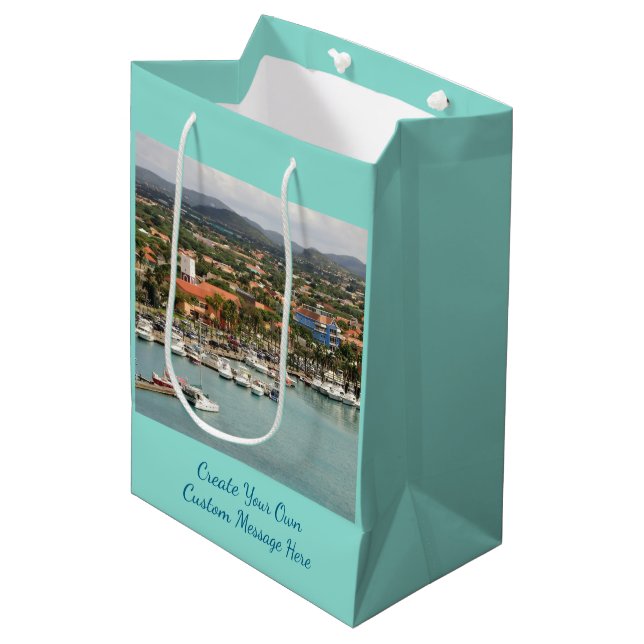 Aruba-Jachthafen-Gewohnheit Mittlere Geschenktüte (Vorderseite Schrägansicht)