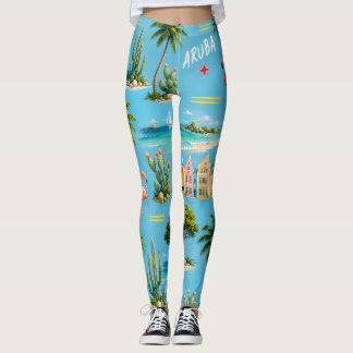 Aruba Karibik Insel Leuchtturm Reise Souvenir Leggings