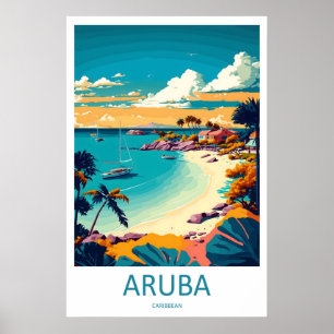 Aruba Karibik USA Reiseplakat Vintage Ski Poster