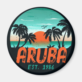 Aruba Karibisches Meer Vintag Retro Sunset Souveni Magnet