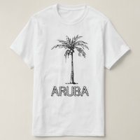 Aruba Kokosnuss-Baum Schwarz-Weiß-Design
