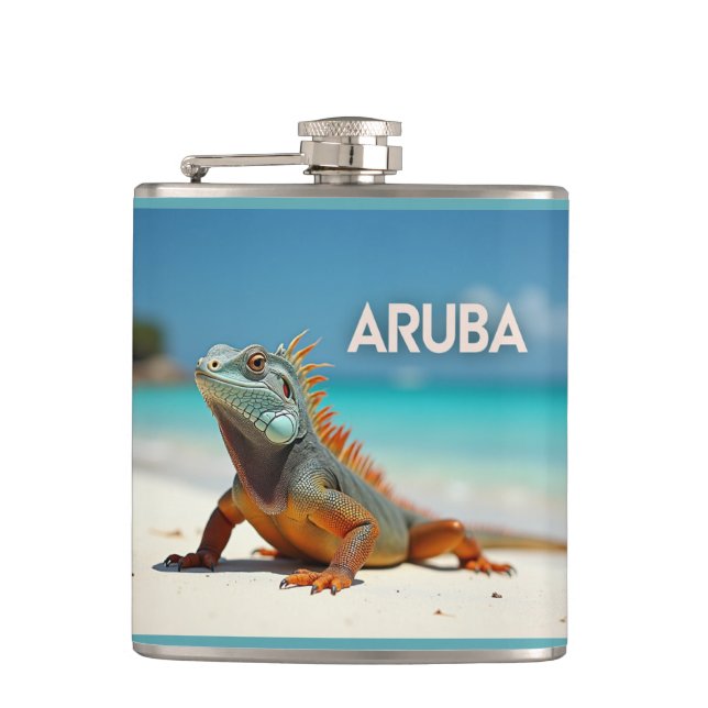 Aruba Leguan  Flachmann (Vorderseite)
