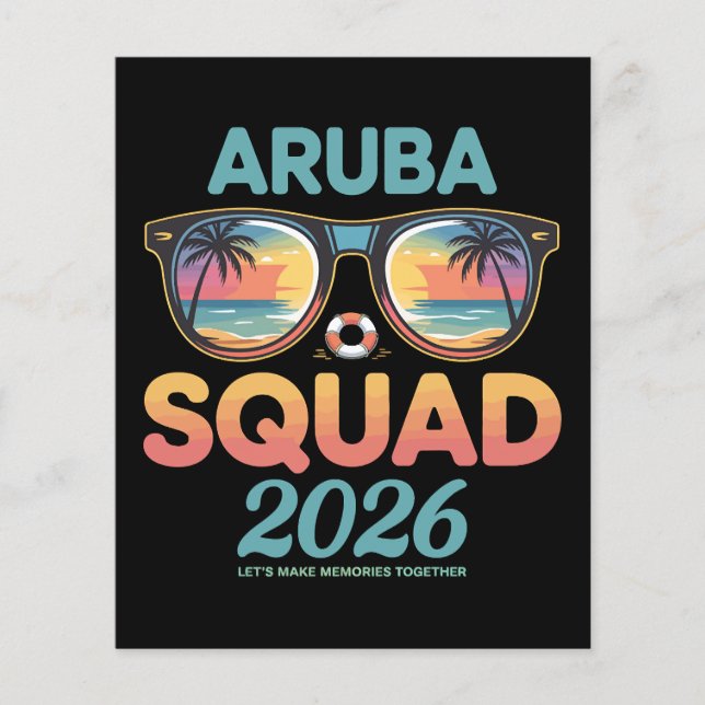 Aruba-Mannschaft 2026 Retro Flyer (Vorne)