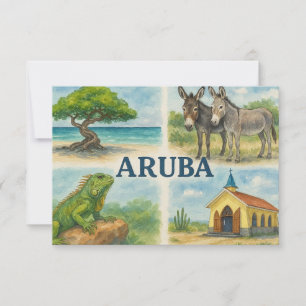Aruba Multiview-Aquarell Dankeskarte