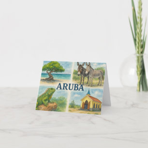 Aruba Multiview-Aquarell Dankeskarte