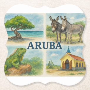 Aruba Multiview-Wasserfarbe Untersetzer