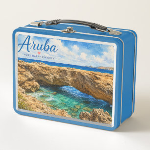 Aruba Naturbrücke Felsformation Karibik Metall Brotdose