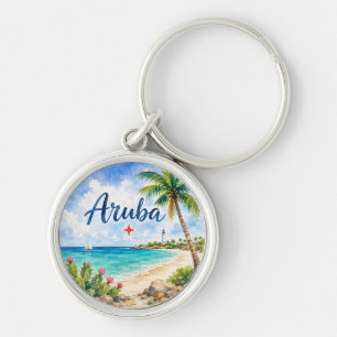 Aruba Niederländische Karibikinsel Reiseandenken Schlüsselanhänger