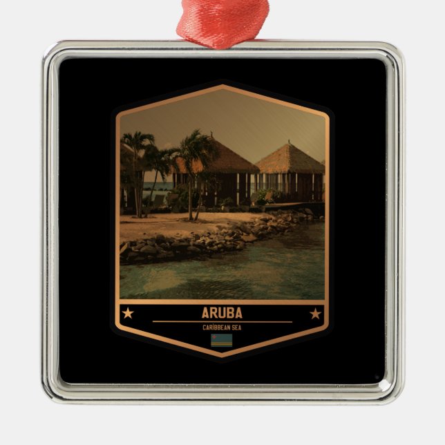 Aruba Ornament Aus Metall (Vorne)
