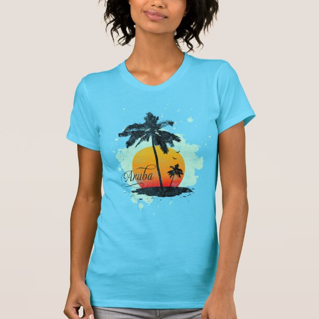 Aruba-Palme-Silhouette-T - Shirt (Vorderseite)