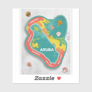 Aruba Palmen warten Aufkleber