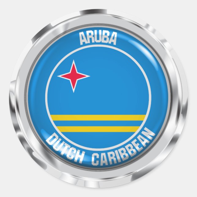 Aruba RundEmblem Runder Aufkleber (Vorderseite)