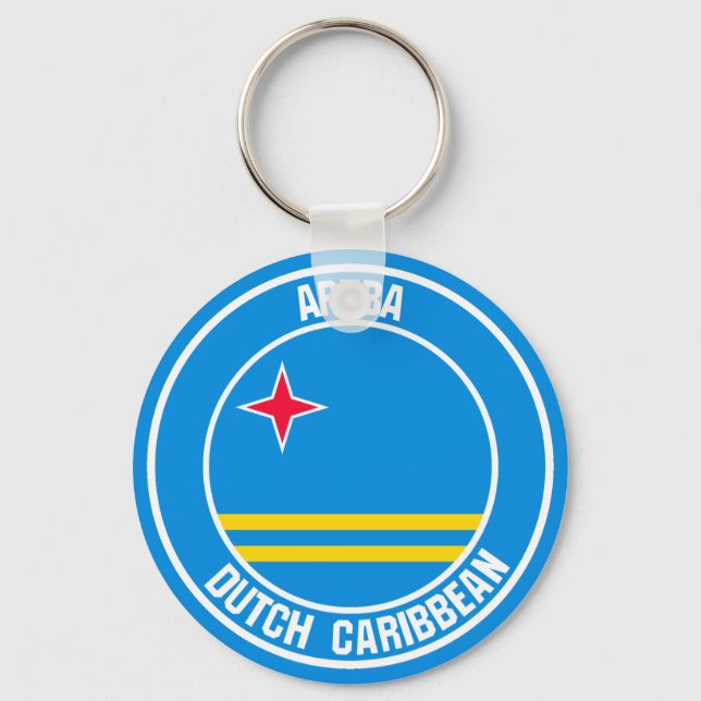 Aruba RundEmblem Schlüsselanhänger (Vorderseite)