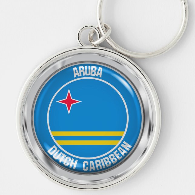 Aruba RundEmblem Schlüsselanhänger (Vorne)
