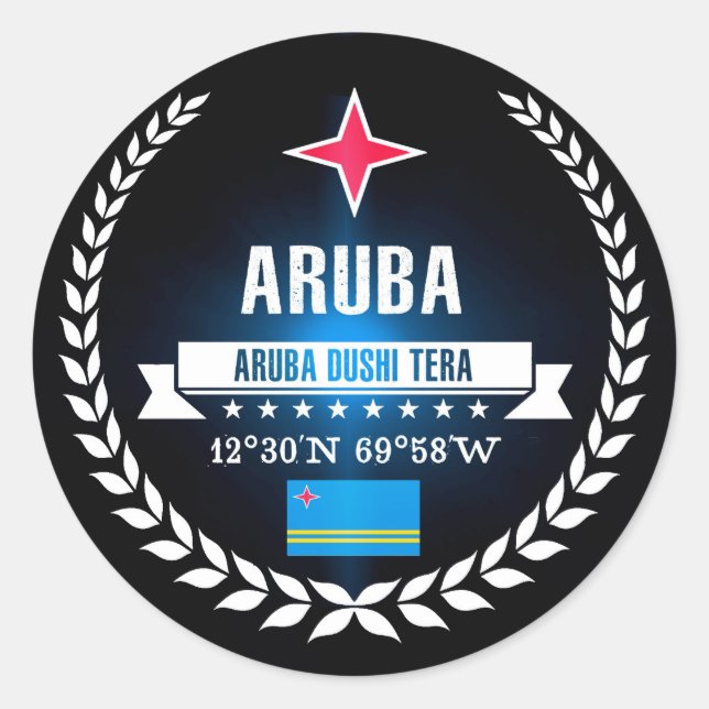 Aruba Runder Aufkleber (Vorderseite)