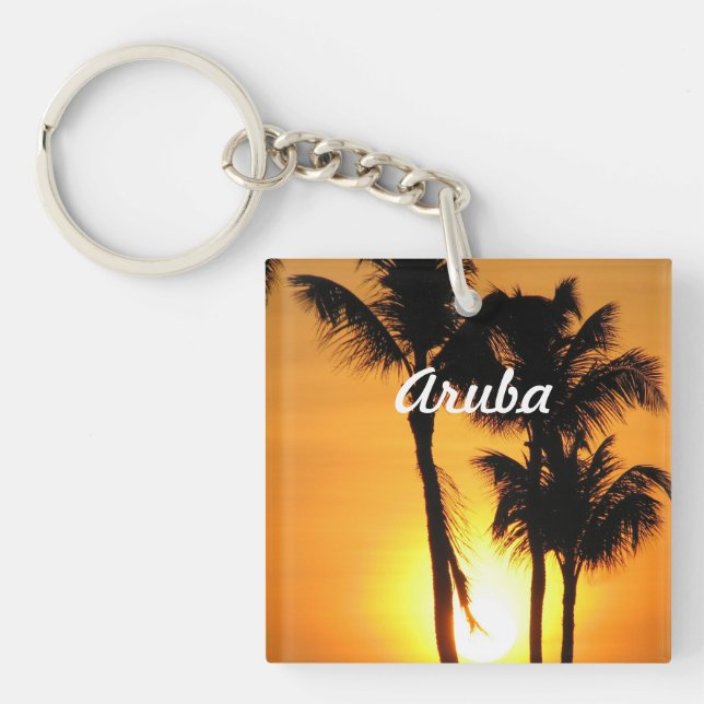Aruba-Sonnenuntergang Schlüsselanhänger (Vorderseite)