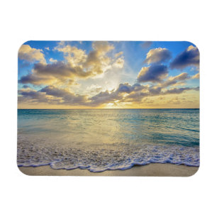 Aruba Sonnenuntergang über bewegtem Meer Magnet