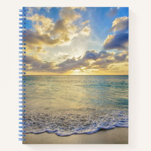 Aruba Sonnenuntergang über bewegtem Meer Notizbuch
