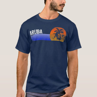 Aruba Souvenir Retro Sunset Tour Sommerurlaub T-Shirt