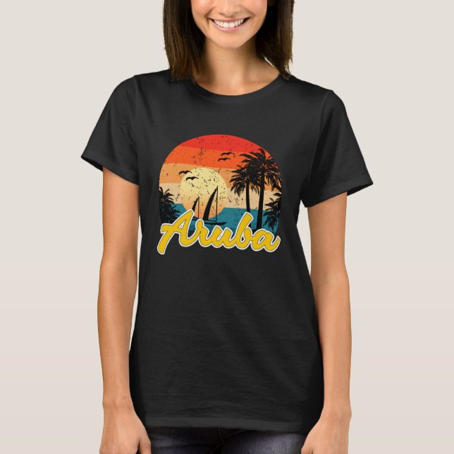 Aruba Souvenirs Caribbean Islands Vacation Vacay M T-Shirt (Vorderseite)