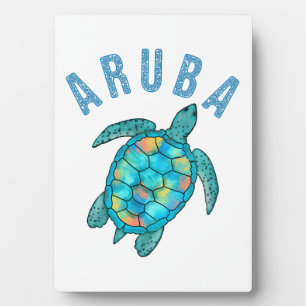 Aruba-Strand-Meereschildkröten-Illustration Fotoplatte