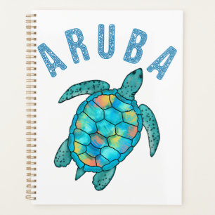 Aruba-Strand-Meereschildkröten-Illustration Planer