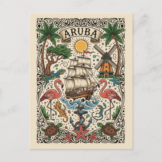 Aruba Travel Postkarte (Vorderseite)