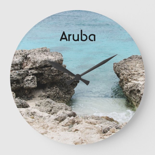 Aruba-Ufer Große Wanduhr (Vorderseite)