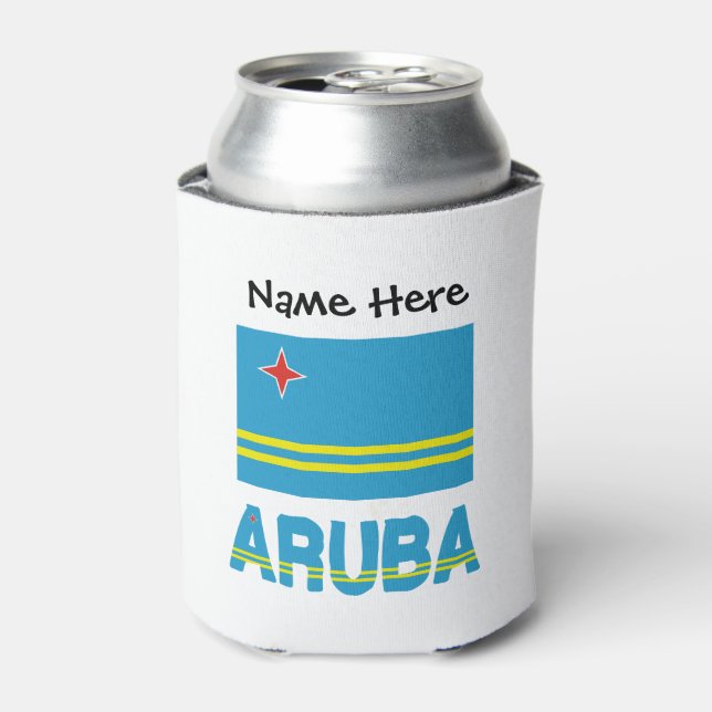 Aruba und Aruban Flag mit Ihrem Namen Dosenkühler (Kanne Vorderseite)
