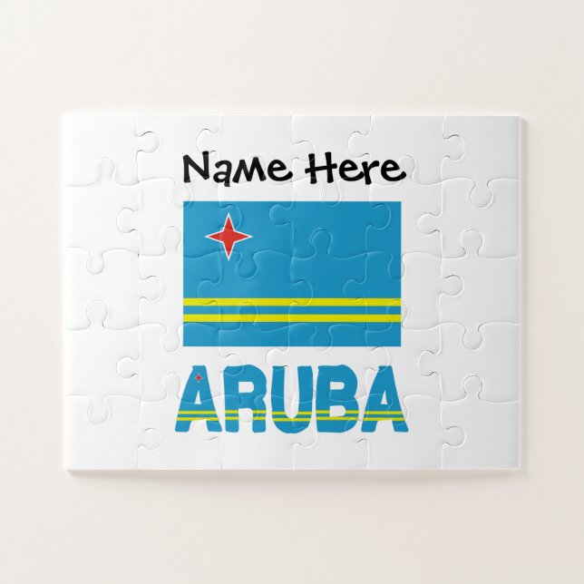 Aruba und Aruban Flag Personalisiert (Horizontal)