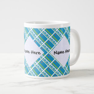 Aruba und personalisierte Aruban-Flagge gekachelt Jumbo-Tasse